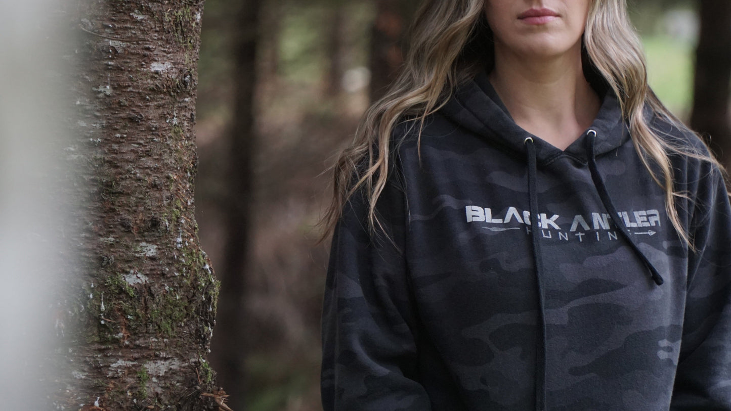 OG Black Antler Hoodie- Heavy weight