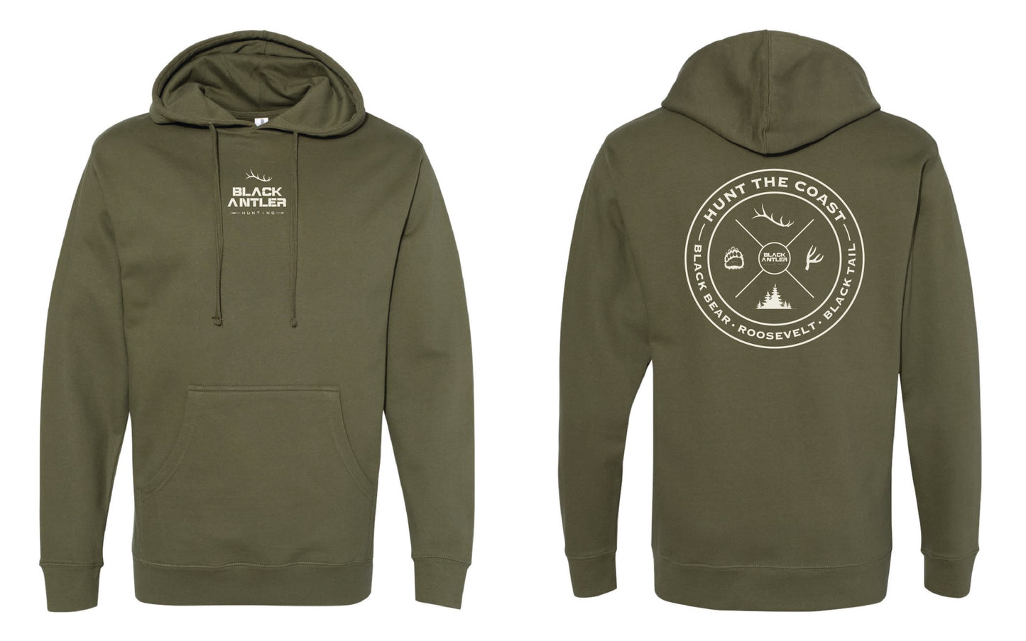 Hunt The Coast Hoodie- Military Green
