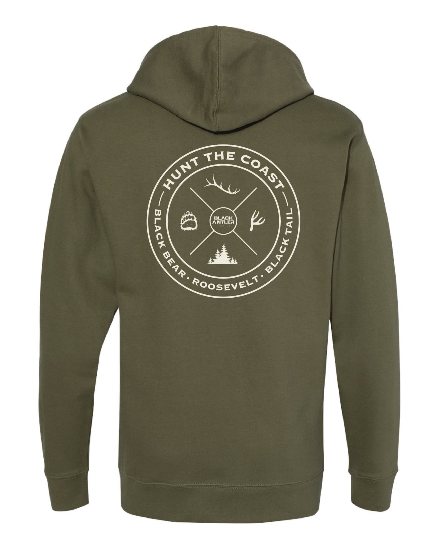 Hunt The Coast Hoodie- Military Green