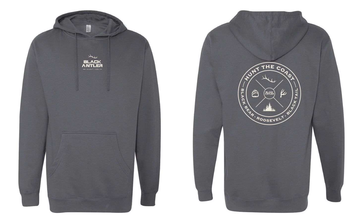 Hunt The Coast Hoodie- Charcoal
