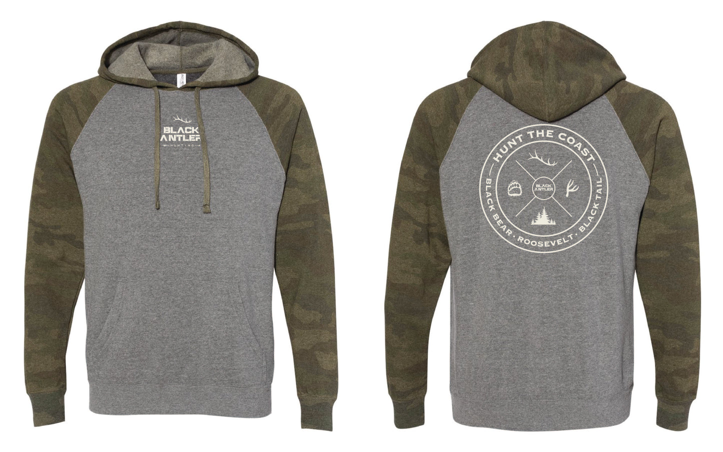 Hunt The Coast Hoodie- Gray/Camo