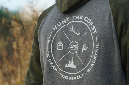 Hunt The Coast Hoodie- Gray/Camo