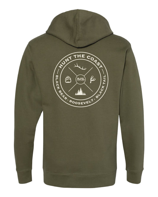 Hunt The Coast Hoodie- Military Green
