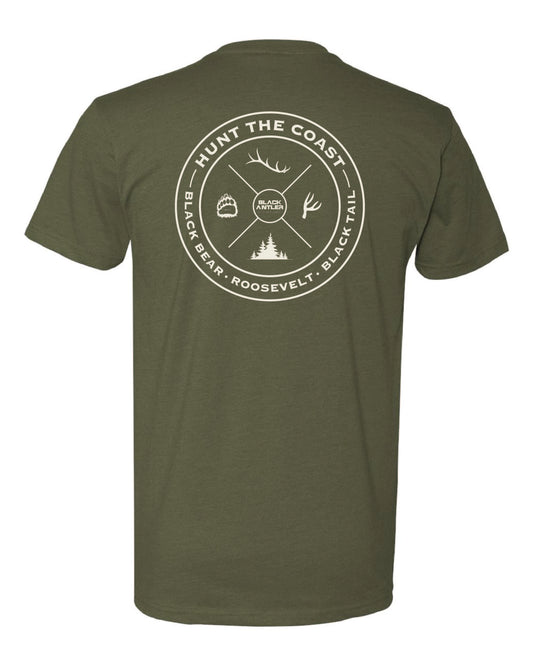 Hunt The Coast Tee- Military Green